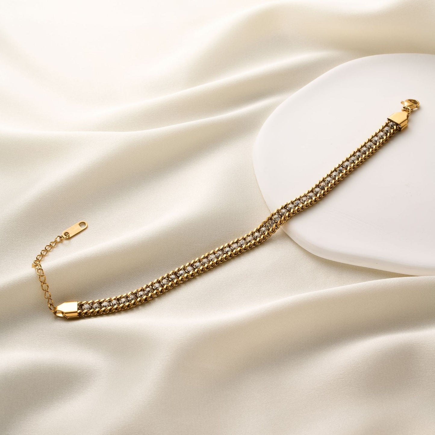 NEW Stainless Steel Diamond Bracelet