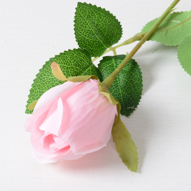 Artificial rose bud silk flower