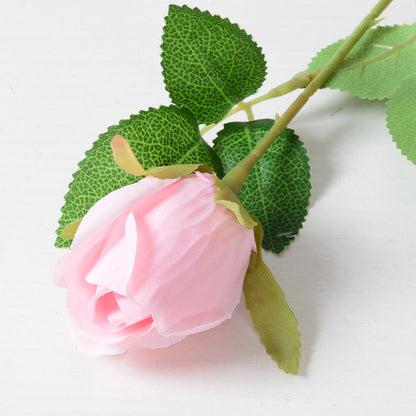 Artificial rose bud silk flower