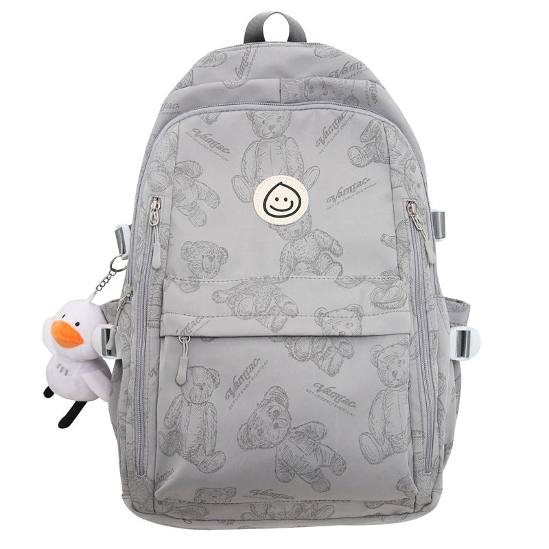 Mochila para computadora multicapa simple de color sólido 