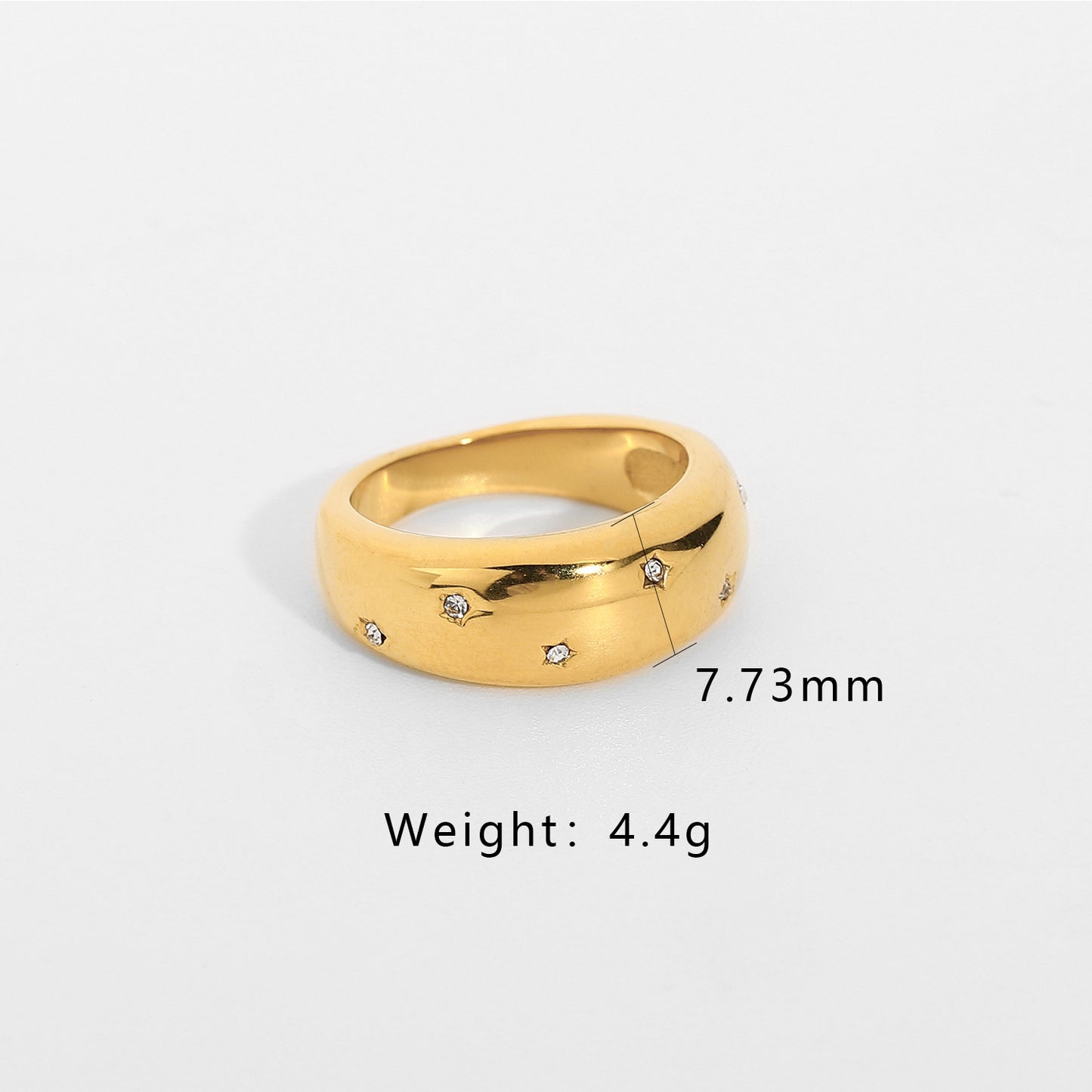 Starry sky inlaid zircon ring