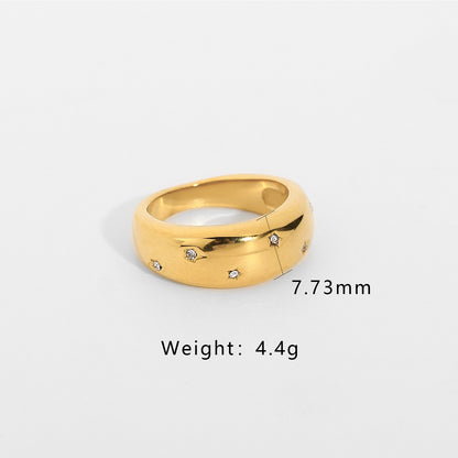 Starry sky inlaid zircon ring