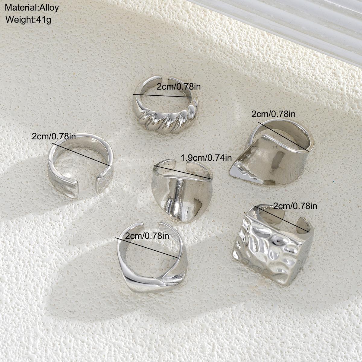 Golden Lava Irregular Droplet Ring Set