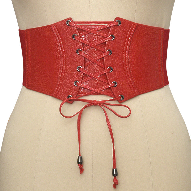 Black fashion women's wide waist seal