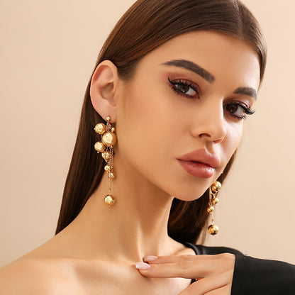 Tassel size beaded sweet cool stud earrings
