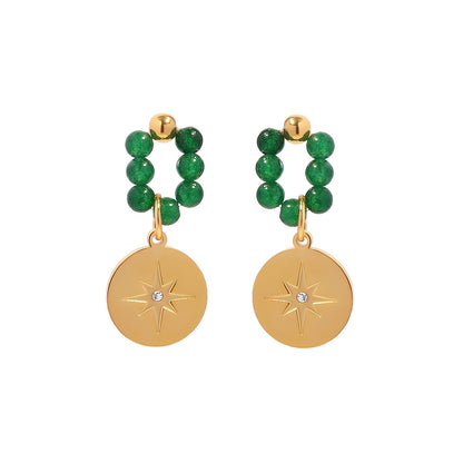 Pendientes colgantes de piedra natural vintage 