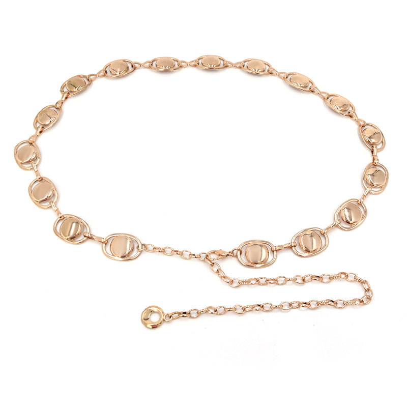 Hollow carved retro waist chain