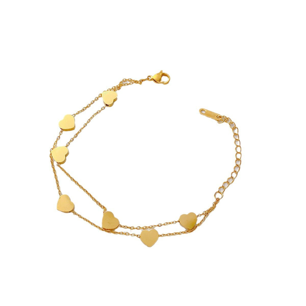 Double-Layer Titanium Steel Love Bracelet — Versatile Casual Style