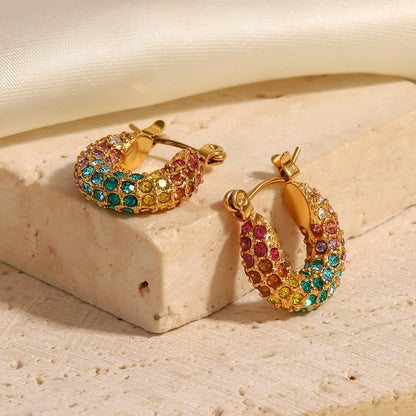 Colorful diamond earrings