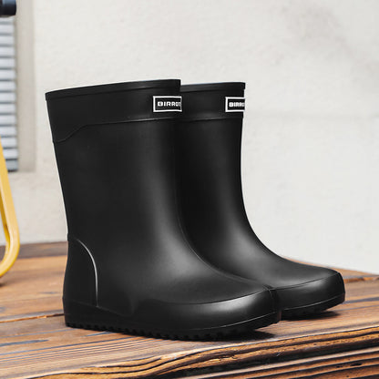 Rain shoes men's medium tube outer wear