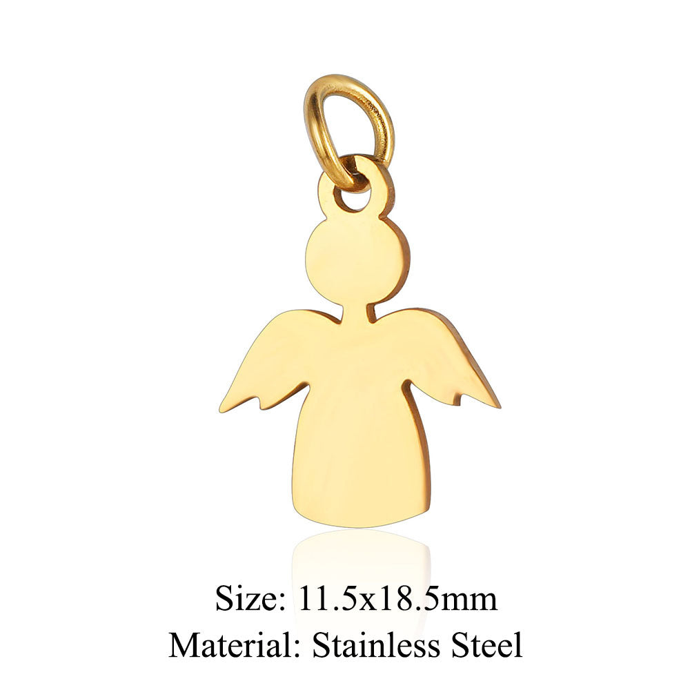 5 pcs/pack Angel Cupid titanium steel pendant