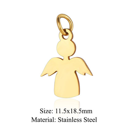 5 pcs/pack Angel Cupid titanium steel pendant