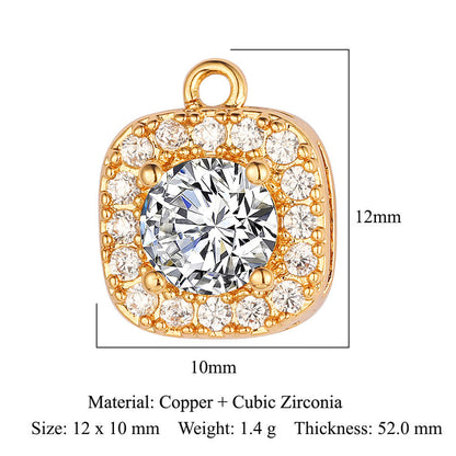 DIY butterfly round copper zircon pendant.