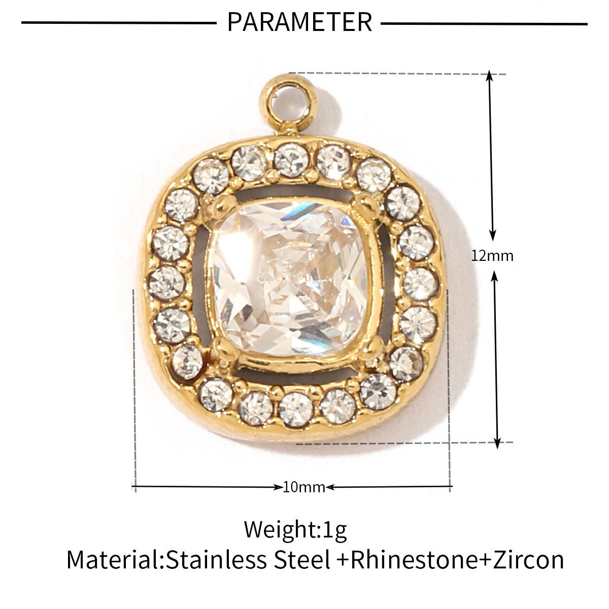 Geometric Round Oval Titanium Steel Zircon Pendant