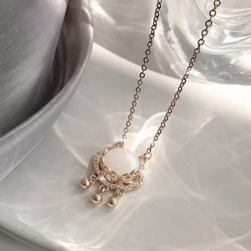 Women's Titanium Steel Ruyi (Cloud) Lock Collarbone Necklace