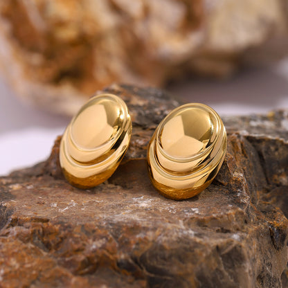 Oval Concave Earrings