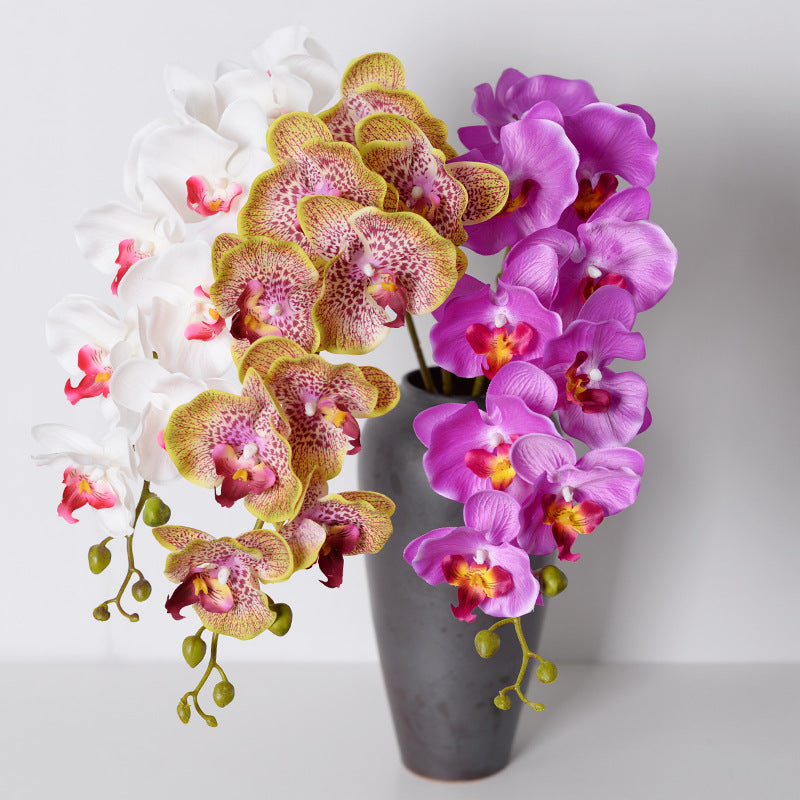 Orquídea Phalaenopsis de 9 cabeças com flor artificial única 