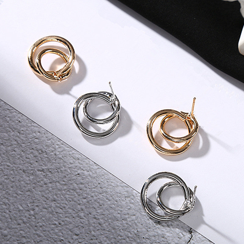 Geometric circle stud earrings chic simplicity