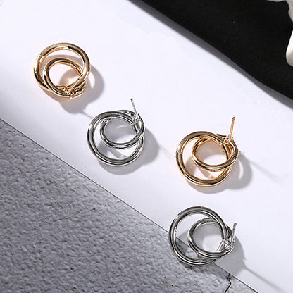 Geometric circle stud earrings chic simplicity
