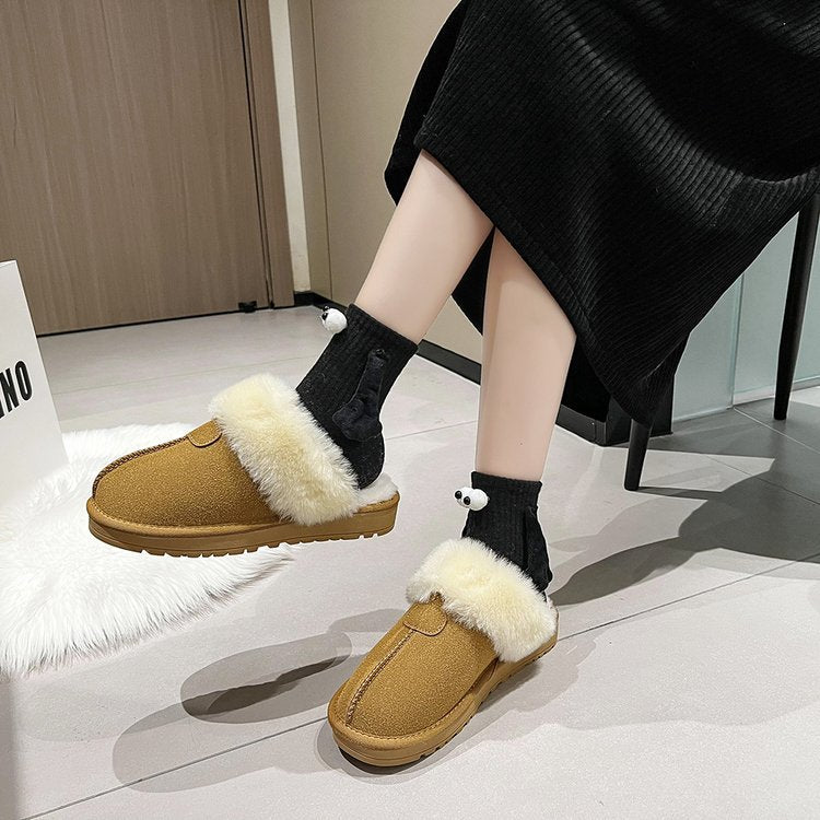 Autumn and winter fluffy slippers