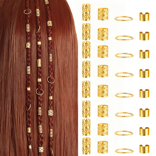 40Pcs Gold Hair Extension Rings