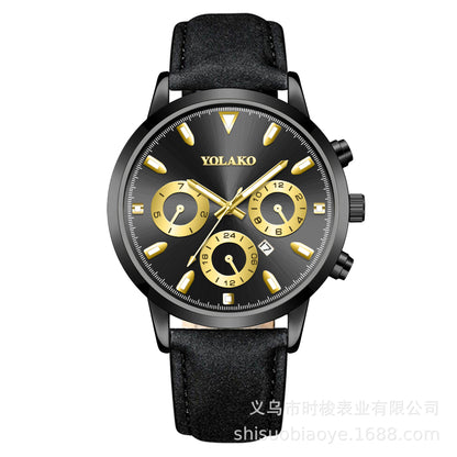 Belt Multicolor Men's Quartz Calendar Watch