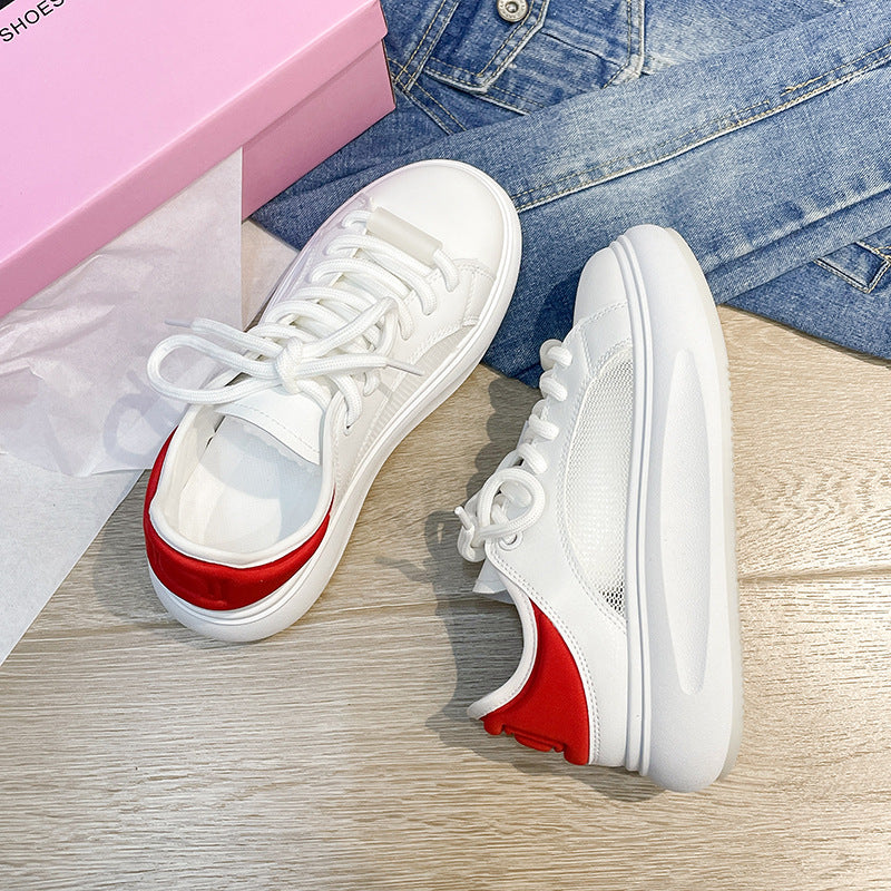 White breathable fashionable hollow shoes for women