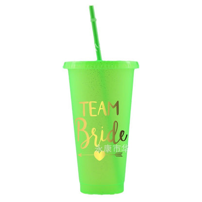24Oz plastic cup with glitter LOGO