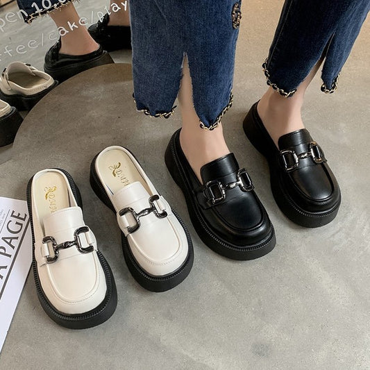 Round head PU Muller women's shoes