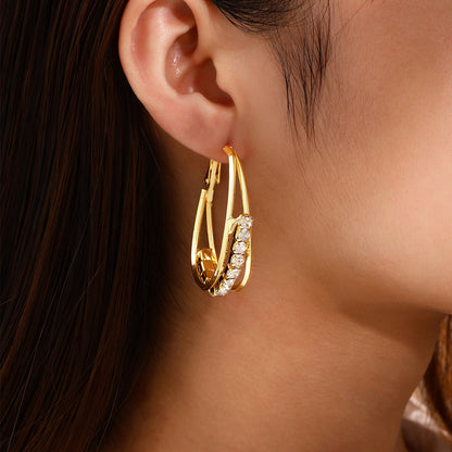 European and American style oval earrings
