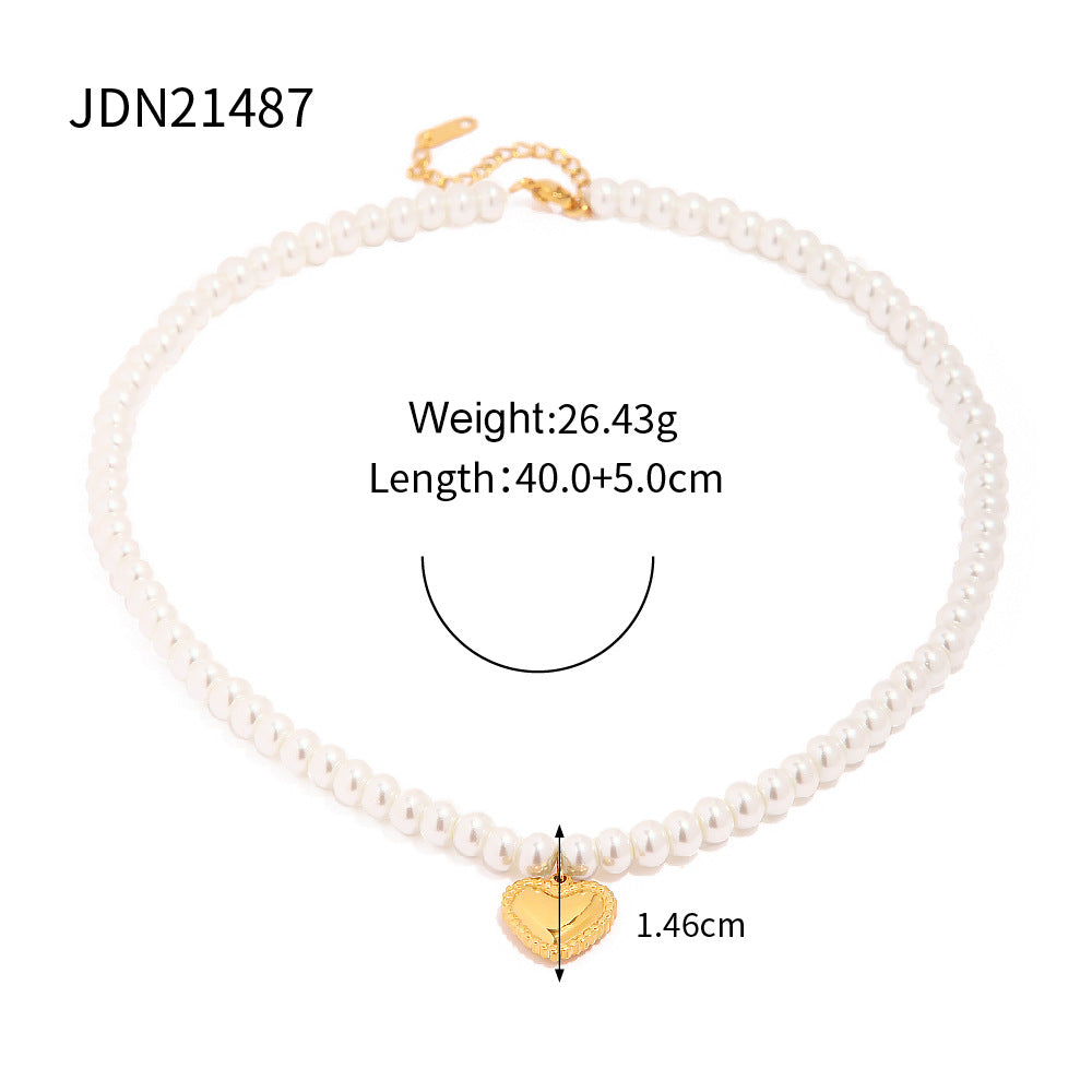 Pearl Heart Pendant Necklace