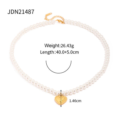 Pearl Heart Pendant Necklace