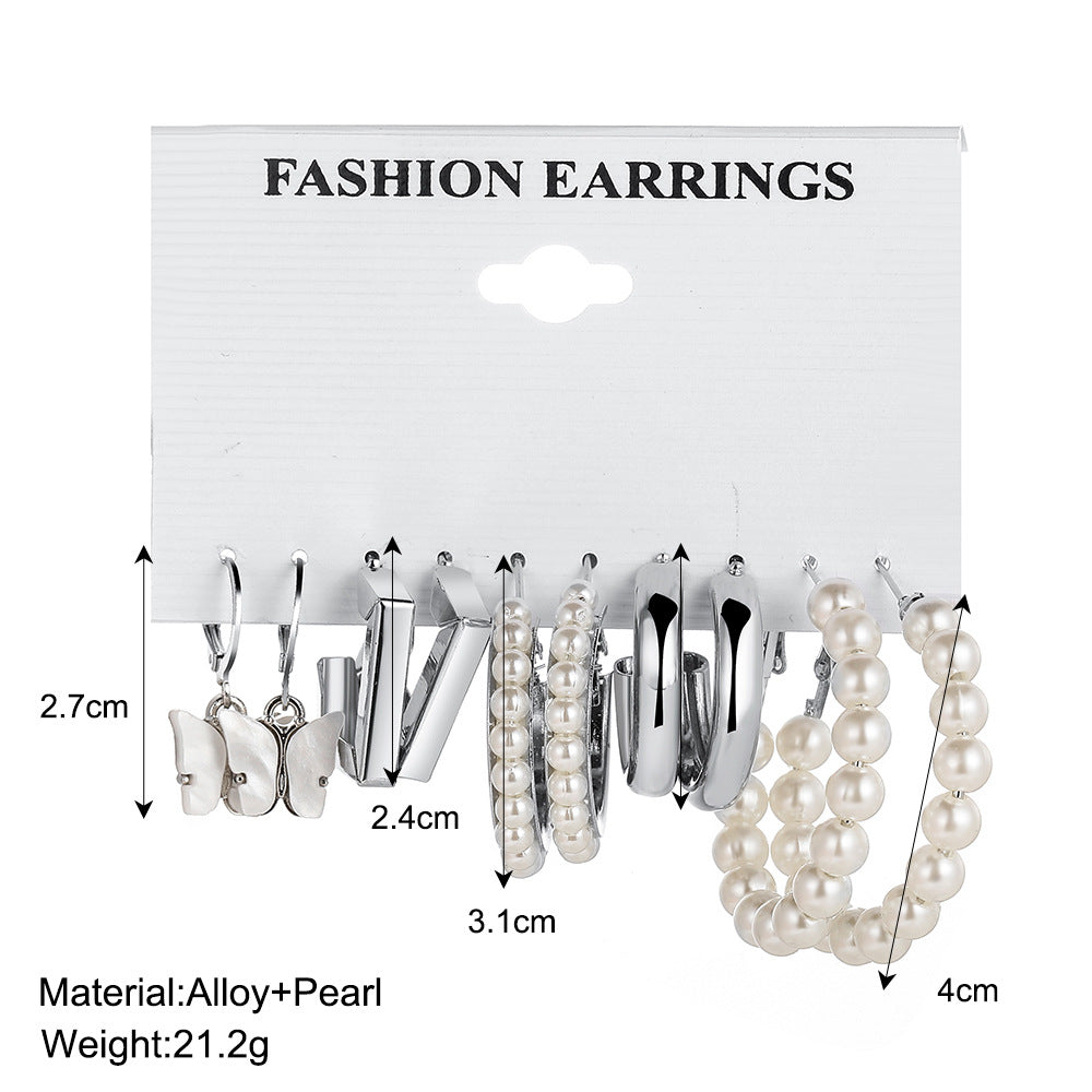 Butterfly Pearl Earring Set