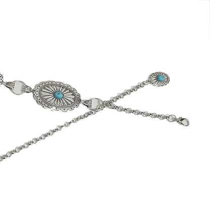 Elliptical Textured Metal Waist Chain