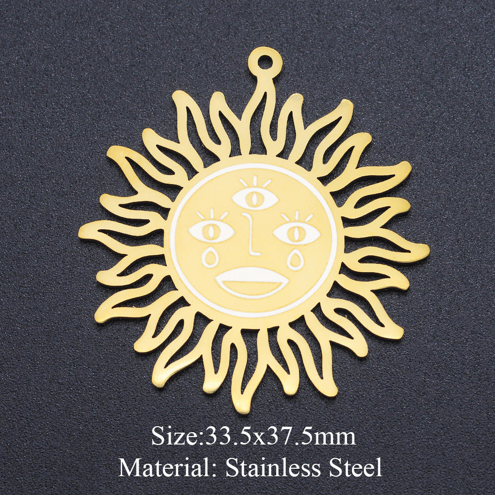 5 piezas/paquete, colgante de sol con forma de ojo de reloj de arena. 