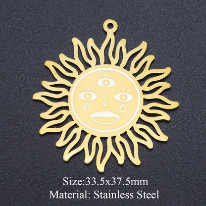 5 piezas/paquete, colgante de sol con forma de ojo de reloj de arena. 