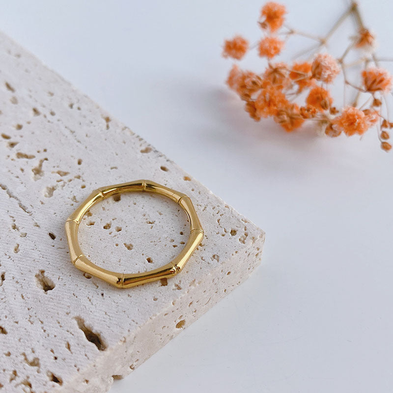 18K Gold Plated Bamboo Ring