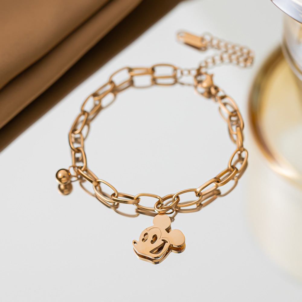 Ins-Style Minimalist Mouse Gold-Plated Bracelet