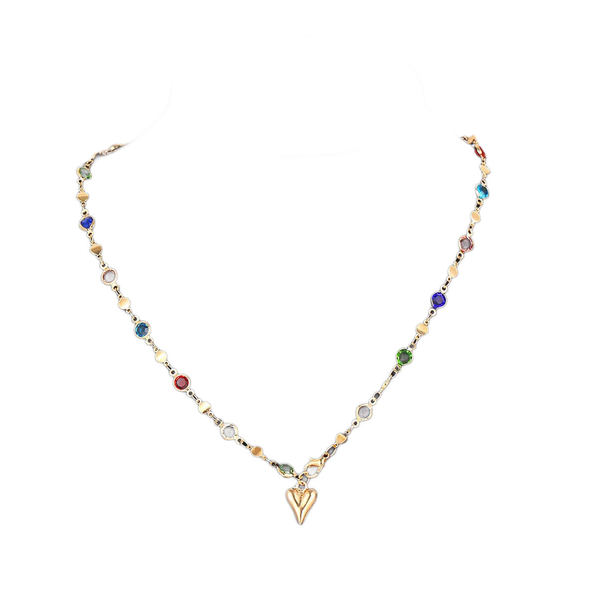 Alloy Tassel Diamond Cross Necklace