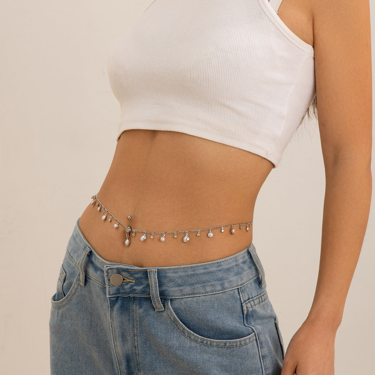 Alloy Tassel Pendant Waist Chain BodyChain