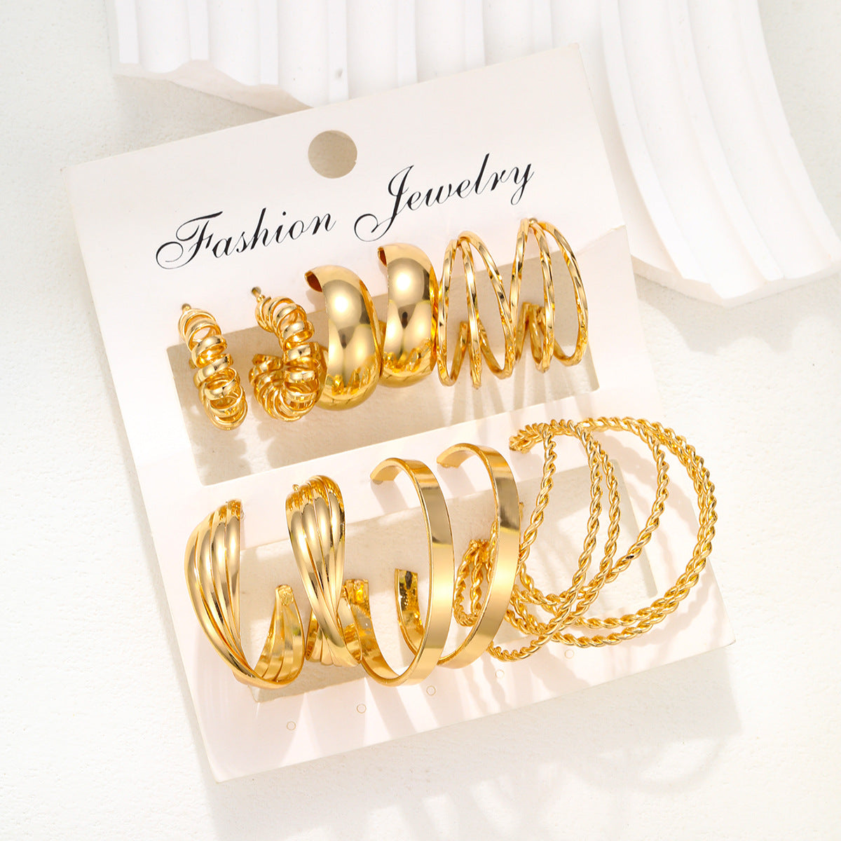 Vintage Hepburn style earrings set 6 pieces