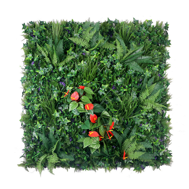 Decoración de pared de planta verde de simulación. 