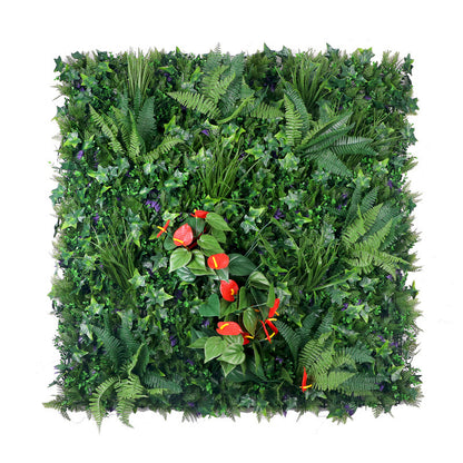 Decoración de pared de planta verde de simulación. 