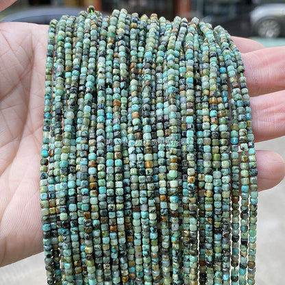 2Mm Natural African Turquoise Sugar Cube Loose Beads