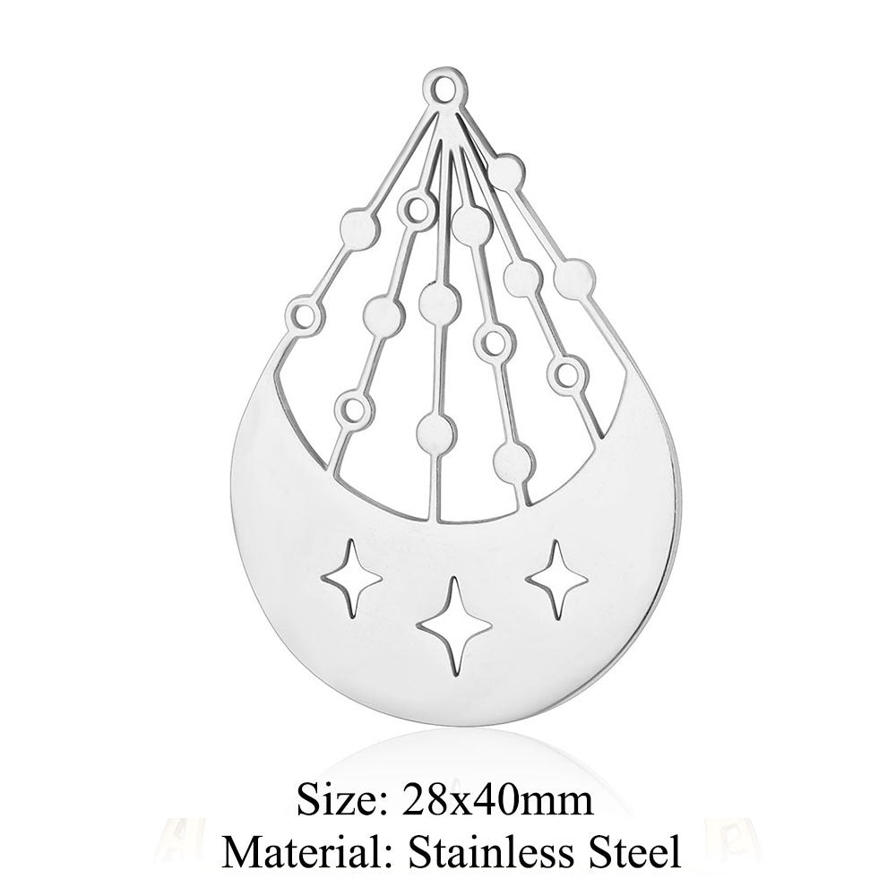5 pcs/pack star moon titanium steel pendant planet DIY