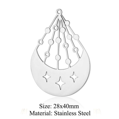 5 pcs/pack star moon titanium steel pendant planet DIY