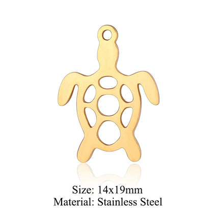 5 pcs/titanium steel pendant swan elephant gecko dolphin