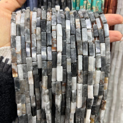 4*13mm long crystal agate cube special shaped beads