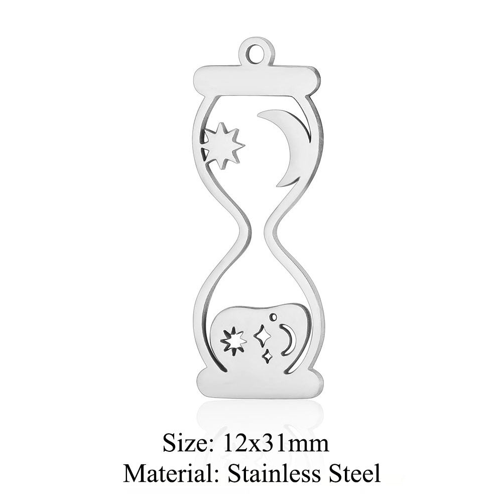 5 pcs/bag witch hat titanium steel eye pendant