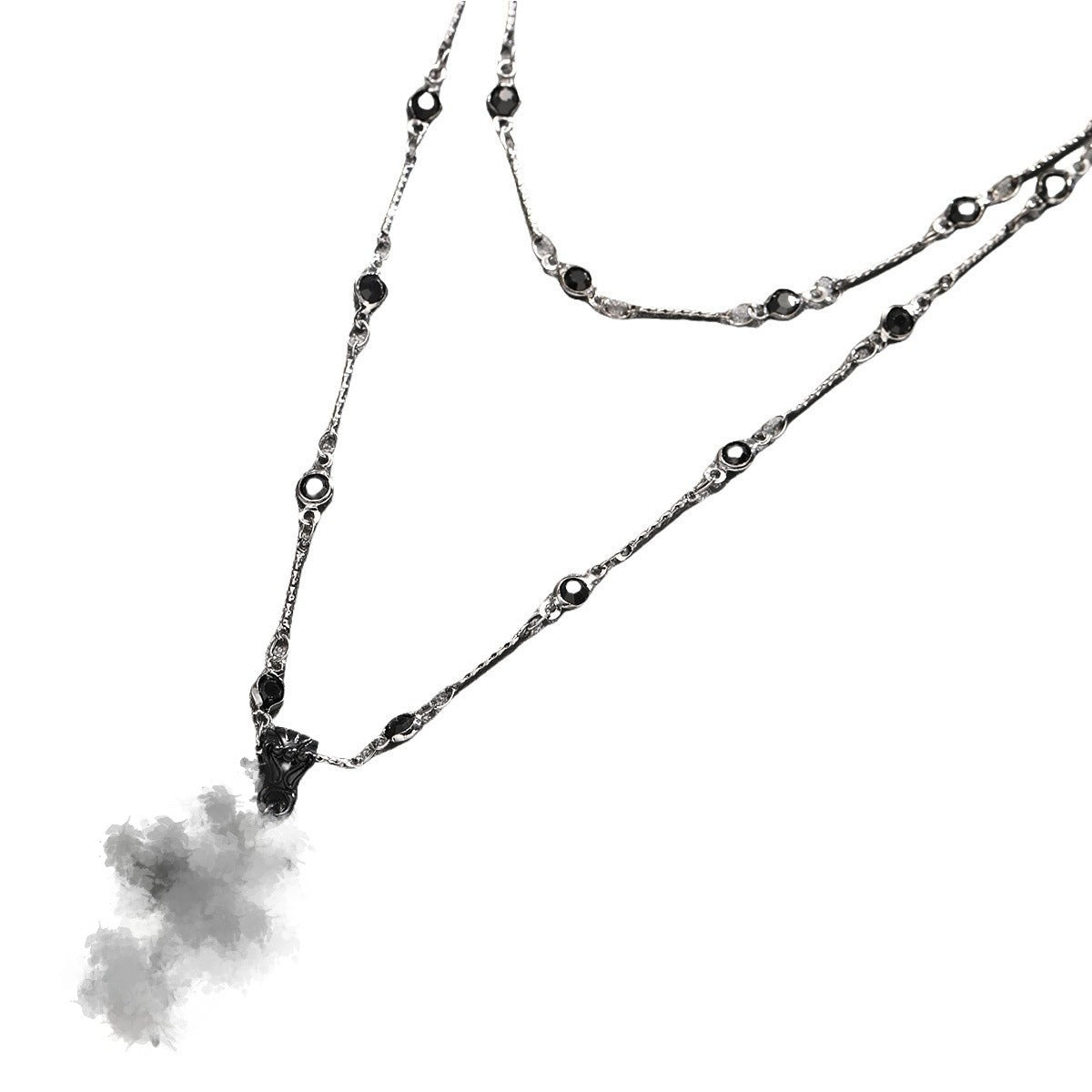 Zircon Cross Double-Layer Necklace